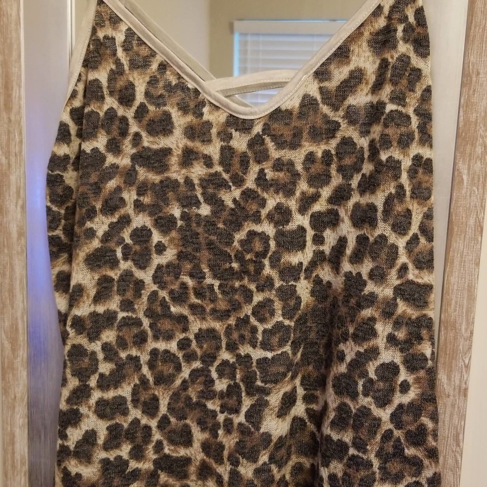 French Terry Leopard Tank - S